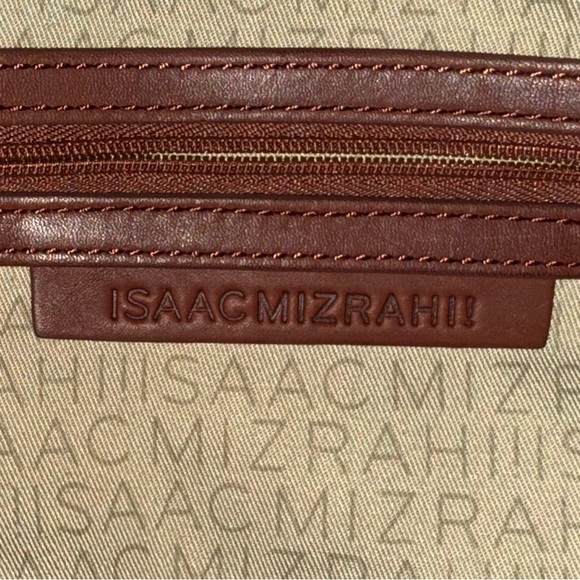 ISSAC MIZRAHI Live! Bridgehampton Printed Canvas Leather Tote Purse Bag Red NWOT - Picture 16 of 16